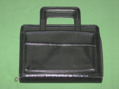 Classic ~1&#034;~ faux-leather franklin covey planner zipper binder handles organizer for sale