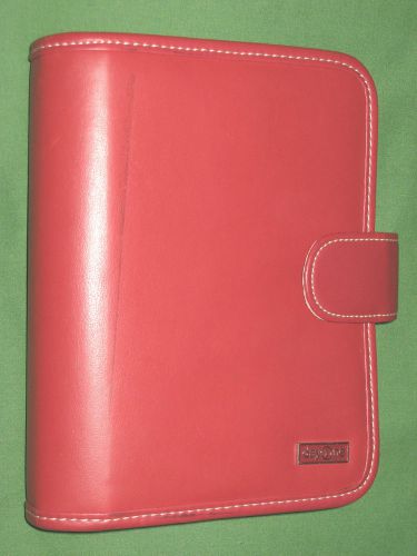 Compact 1.25&#034; red faux-leather franklin covey 365 planner organizer binder 3566 for sale