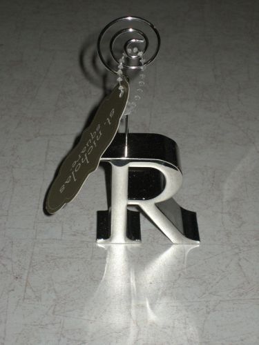 Desktop Note or Business Card Holder &#034;R&#034;  Nice Quality Heavy New