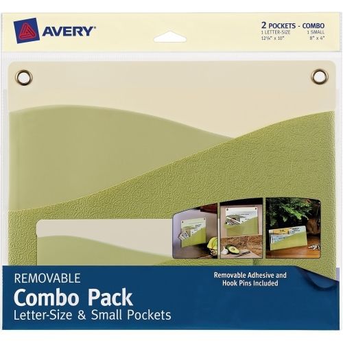Avery Removable Adhesive Wall Pocket Combo Pack - Green