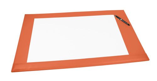 LUCRIN - Extra large desk pad - Smooth Cow Leather - Orange