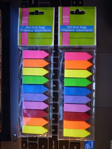 2 PACKS OF 500 SELF STICK HIGHLIGHT FLAGS 1000 TOTAL SIGN HERE FLAG HIGHLIGHTING