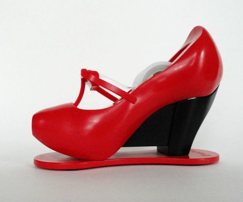 Scotch tape red shoe dispenser ladies high heel red black novelty desk for sale