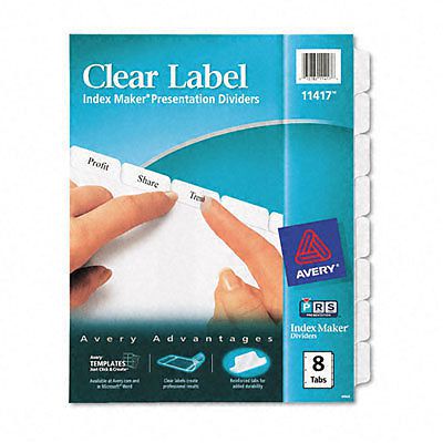 Avery Dennison 1417 Index Maker Clear Label Dividers with 8 Tabs Avery Ave-11417