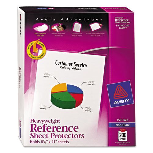 Top-load poly sheet protectors, heavyweight, letter, nonglare, 200/box for sale