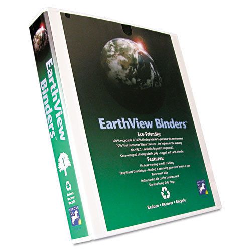 Earthview Round Ring Presentation Binder, 1&#034; Capacity, White
