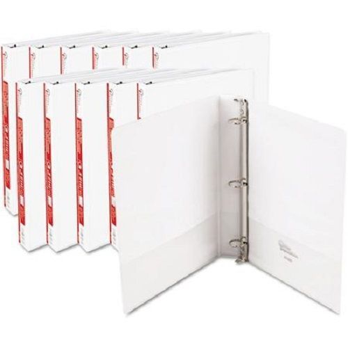 Office Impressions Round-Ring Vinyl View Binders, White, 1&#034;, 10-Pack