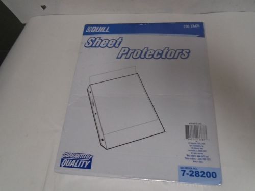 NEW SEALED BOX OF 200 QUILL 7-28200 CLEAR SHEET PROTECTORS, NIB