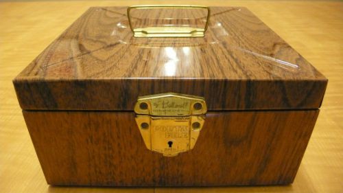 VINTAGE PORTA FILE PERSONAL FILE WOODGRAIN METAL STORAGE