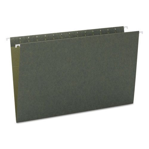 Hanging File Folders, Untabbed, 11 Point Stock, Legal, Green, 25/Box