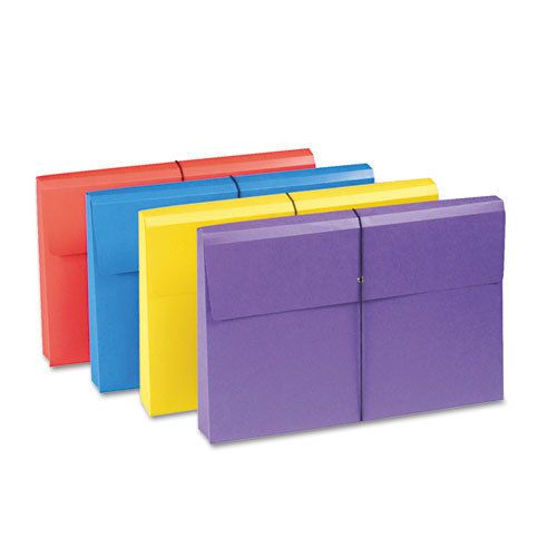 2&#034; Accordion Expansion Antimicrobial File Wallet, Legal, Four Colors, 4/Pack
