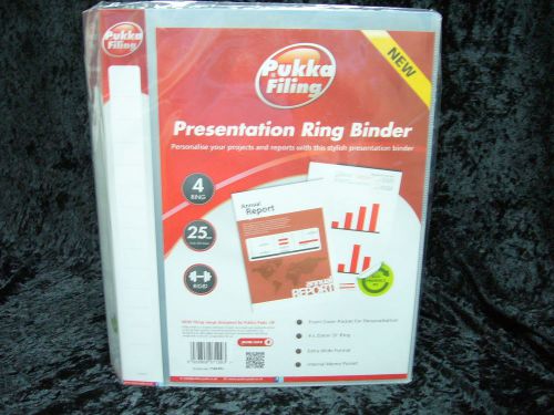 2 x Pukka Ringbinder 25 mm Clear Polypropylene 4 Ring Binder Folder File 7129PFL