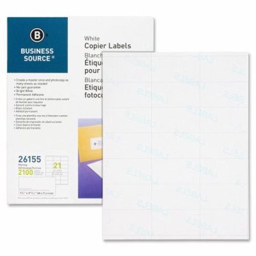 Business Source Shipping Labels, 1-1/2&#034;x2-13/16&#034;, 2100/PK, White (BSN26155)