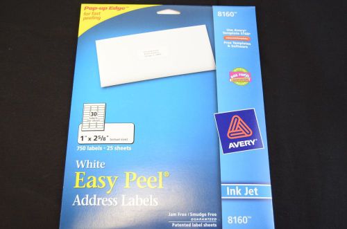 avery white easy peel address label 8160 750 labels 25 sheet