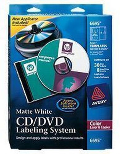AVERY 6695 MATTE WHITE CD/DVD LABELING SYSTEM FOR COLOR LASER PRINTERS/COPIERS