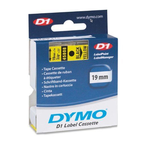 Dymo 45808 Black Print/ Yellow Tape 3/4 X 23 (dym45808)