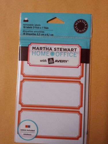 1 pack Martha Stewart Home Office Kitchen Labels, Rectangle  Orange/gray border