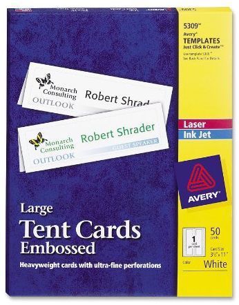 White Laser Ink Jet 3 1/2 X 11 Tent Cards 50 Nt New Print Cards