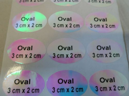 100 Hologram Pink Laser Oval Personalized Waterproof Name Sticker 3 x 2 cm Label