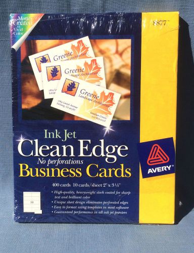 Avery 8877 Ink Jet Clean Edge Business Cards Matte Coated 400 Cards 2&#034; x 3.5&#034;