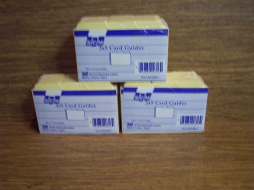 Scm 3x5 index card 1/3 cut guides item #353bu 3 packs of 100 each for sale