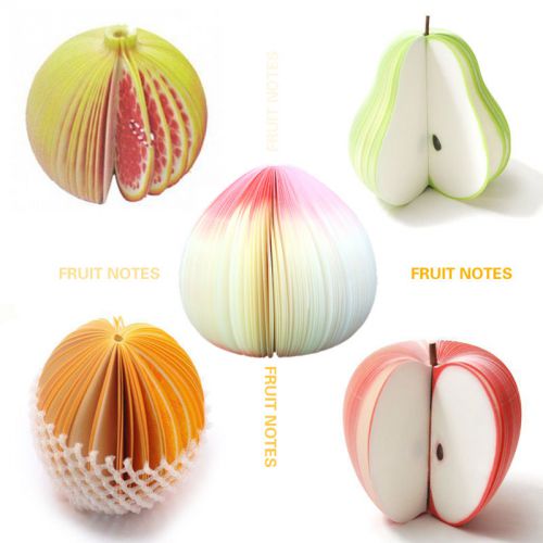 New note pads apple/pear/peach shaped memo (140-page) gift unusual free shipping for sale