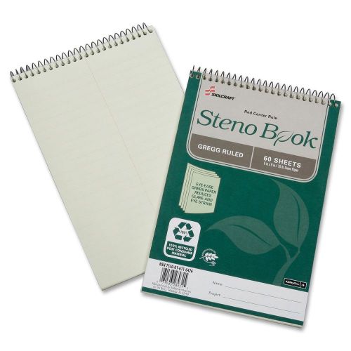 Skilcraft gregg ruled recycled steno notebook - 60 sheet - 16 lb - (nsn6116426) for sale