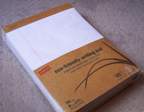 12 - 8-1/2x11 Writing Pads 50 White Lined Wide Ruled Perforated Sheets Each New