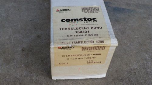 3 rolls 15# Translucent inkjet bond 33.11&#034; x 150&#039; 2&#034; core Azon 130401 NEW