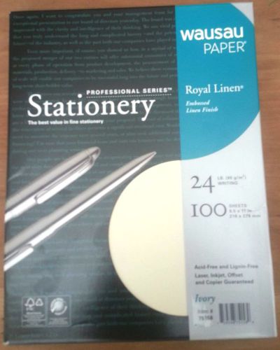 Royal Linen Ivory Stationery Resume Paper - 8.5 x 11-24# 100 Sheet Package