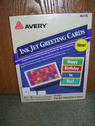 Avery 8316 Inkjet Half-Fold Greeting Cards 5.5&#034; x 8.5&#034; Matte White 25 CardsEnv