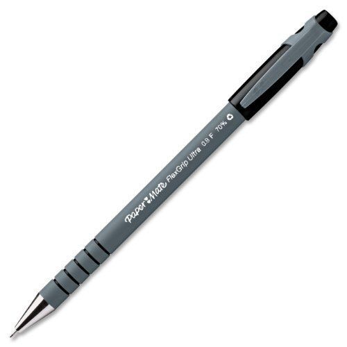 Paper Mate Flexgrip Ultra Stick Fine Point Ballpoint Pens, 12 Black Ink Pens New