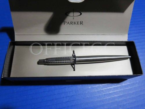 Parker Jotter Premium Ballpoint Pen, Stainless Steel Chiseled, Medium Point, Bla