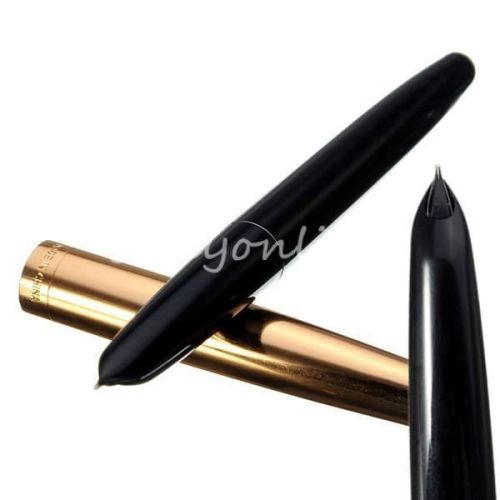HERO 612 Fountain Pen Black &amp; Golden Charms Business Stationery Writing Gift