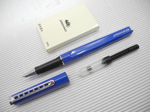 1Pc Jinhao 699 Fine Nib Fountain Pen + 5 Jinhao cartridges BL, BLUE