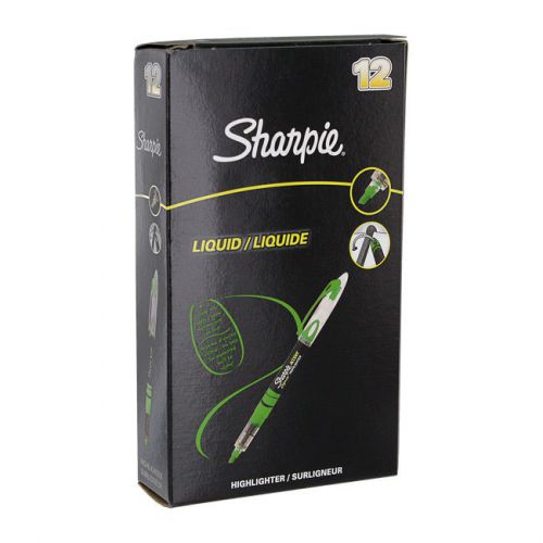 Sharpie accent liquid highlighters chisel tip fluorescent green 3 dozen for sale