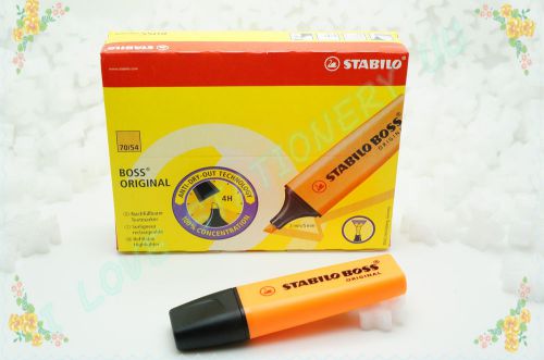 Stabilo boss textliner fluorescent highlighter pen (orange) 10 piece for sale