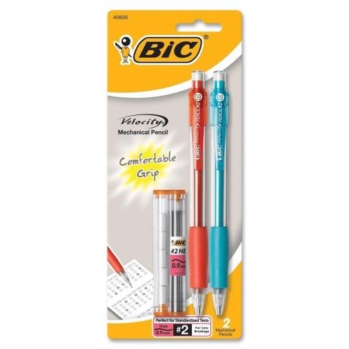 BIC Velocity Mechanical Pencil - #2 - 0.9 mm - Assorted Barrel - 2 / Pack