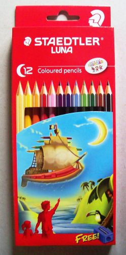 12 Staedtler Luna Coloured Pencils Free Sharpener