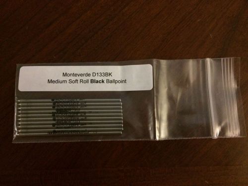Monteverde D133BK Medium Soft Roll Black Ballpoint 10 Pack