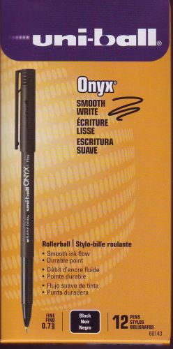 Sanford Uni-ball 60143 Black Onyx Rollerball Pens, .7mm, 1 Dozen
