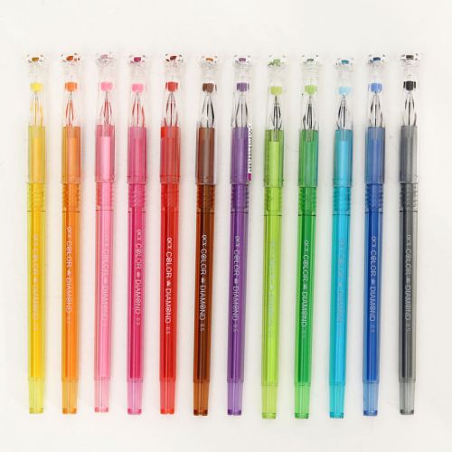 0.5mm Rollerball Gel Pens Fine Point 12-Pack Assorted Colors Creative Stationery