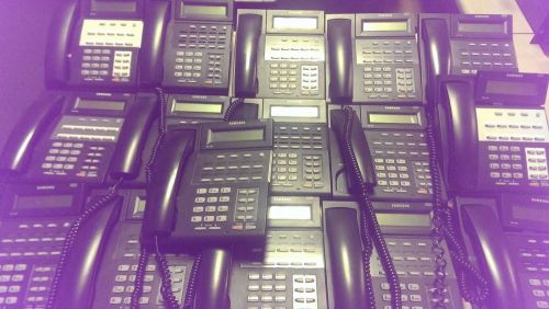 Lot of (16) samsung idcs 18d phones b stock. scratches on all lcd&#039;s. tested. for sale