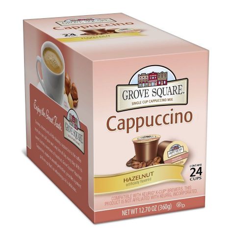 Grove Square Cappuccino,Hazelnut, 24-Count Single Serve K- Cup  Keurig K cups