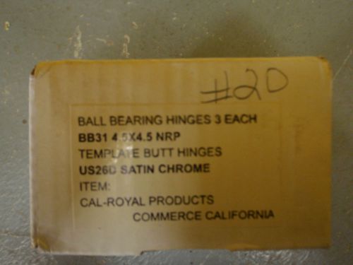 Cal-Royal Hinges BB31 4.5&#034; x 4.5&#034; NRP (US26D)