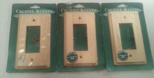Lot of (3) Contemporary Ash Unfinished Decorator Wall Plate GFI WALL PLATES