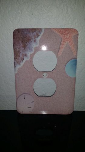 3dRose lsp_172139_6 Pink  Sandy Beach with Shells - 2 Plug Outlet Cover