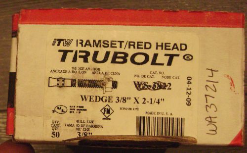 50 -- wedge 3/8&#034; x 2 1/4&#034; concrete anchors --- new --- ramset / red head wa37214 for sale