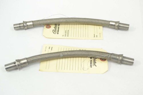 Lot 2 new braided hose stainless fitting flex size 5/8x12in b360160 for sale