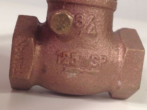 New Brass Swing Gate Check Valve 3/4&#034; threaded NPT 125WSP